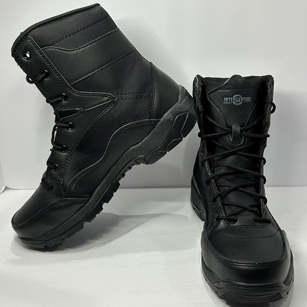 Interceptor Men Black Tactical Combat Boots ASTM F2413-18 Size 10.5 EMS Police